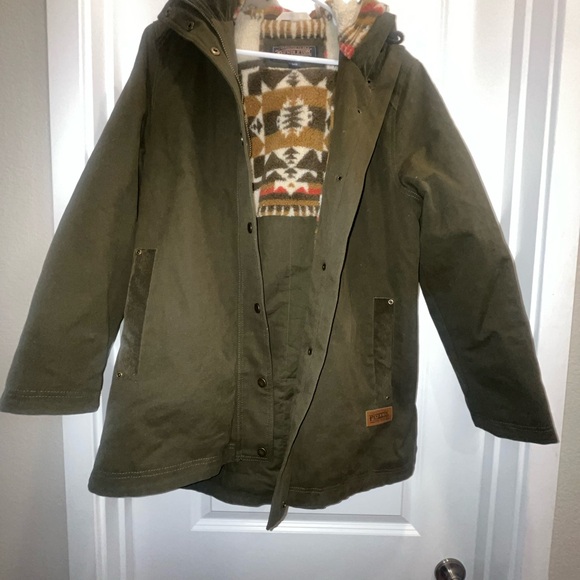 Pendleton Women's Cedar Creek Canvas Parka jacket Olive green